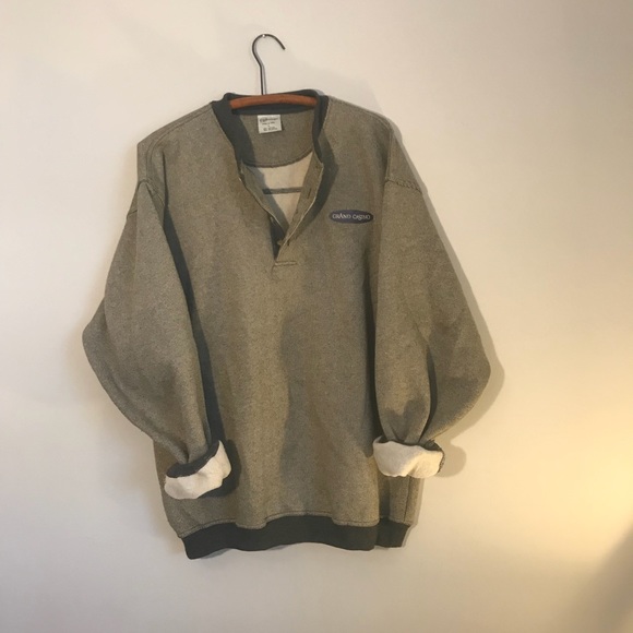 Vintage Sweaters - Vintage Grand Casino Quarter Button Sweatshirt